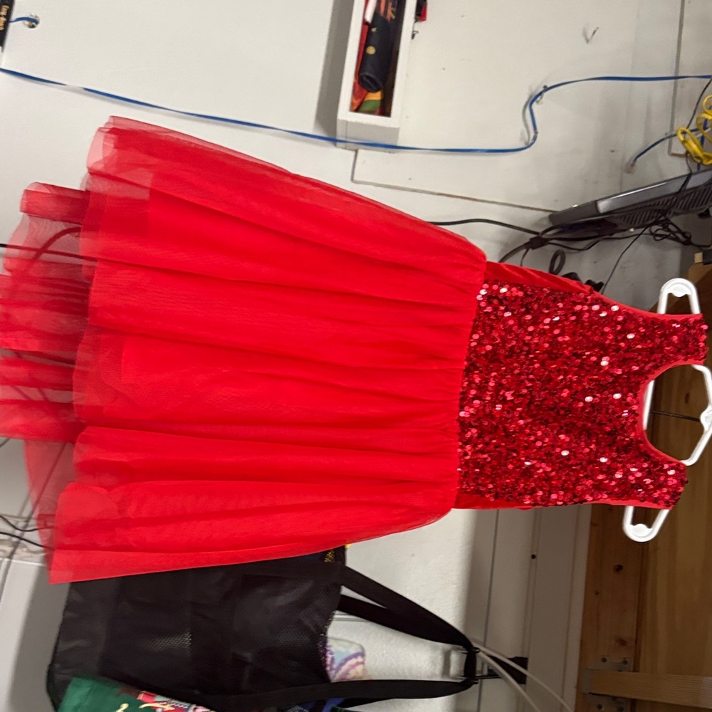 Cat & Jack Red Sequin Kids Formal Dress